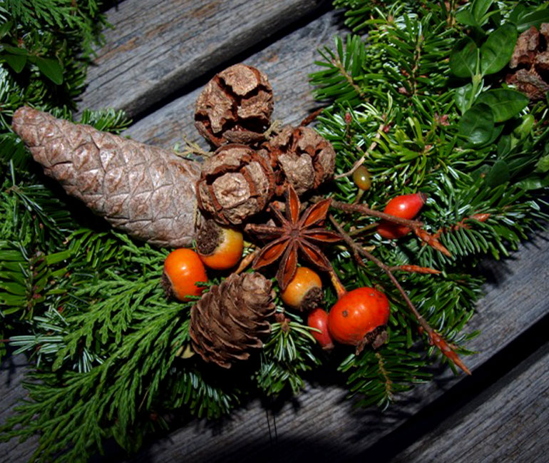 Couronnes et décorations de Noël, Fabienne Saur - Pollen