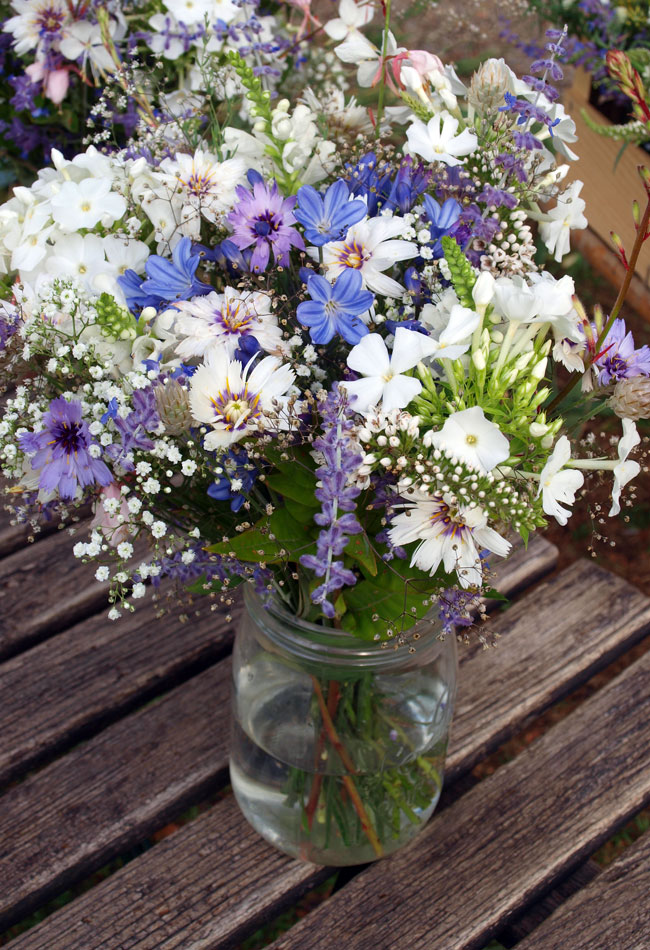 Décoration de mariage blanc et bleu